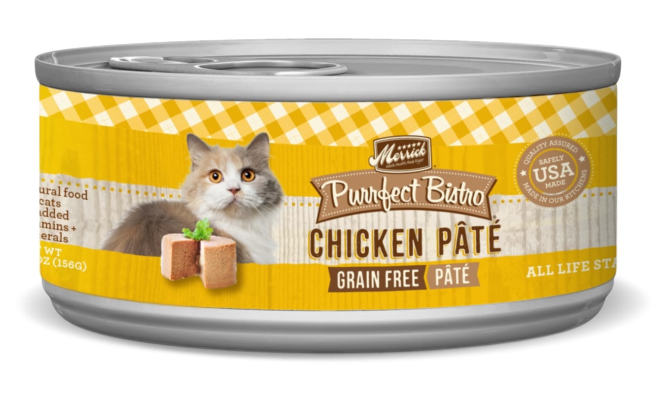 slide 1 of 1, Merrick Purrfect Bistro Grain Free Chicken Pate Canned Cat Food, 5.5 oz