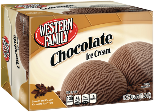 slide 1 of 1, Western Family Chocolate Ice Cream, 56 oz