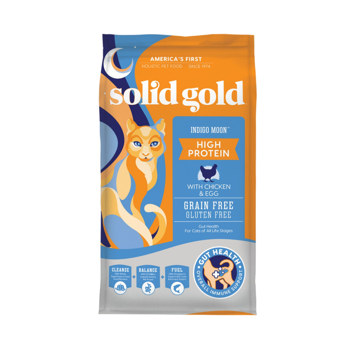 slide 1 of 5, Solid Gold Indigo Moon Chicken & Eggs All Life Stages Dry Cat Food, 3 lb