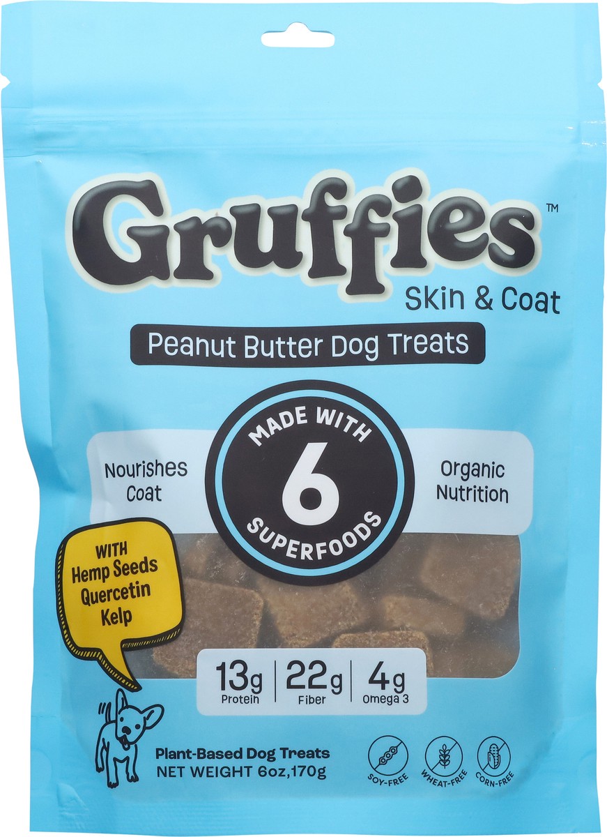 slide 13 of 13, Gruffies Skin & Coat Plant-Based Peanut Butter Dog Treats 6 oz, 6 oz