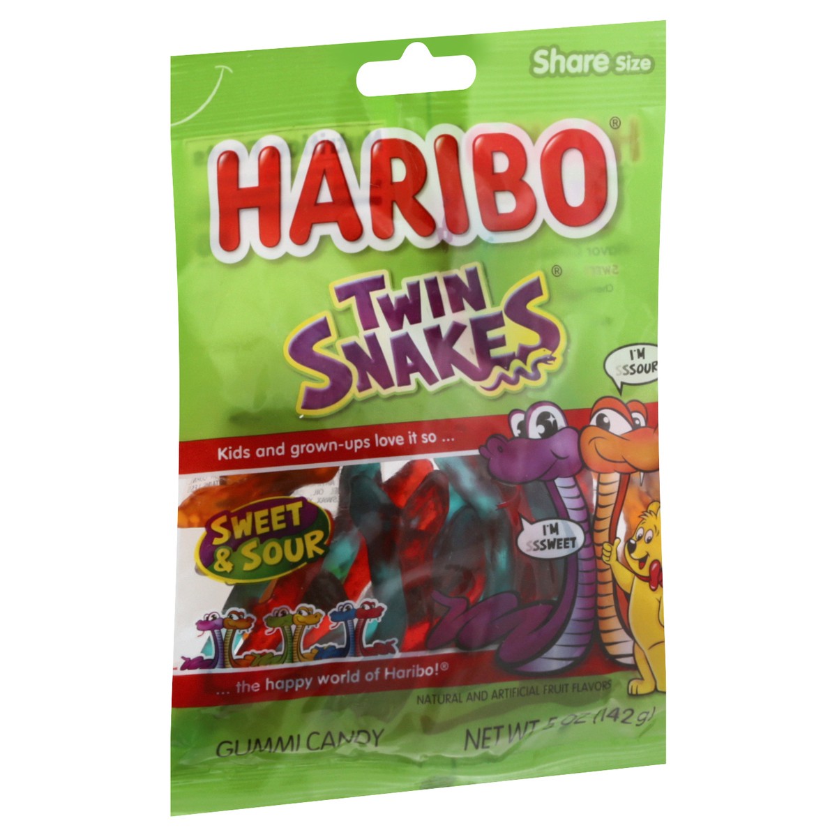slide 2 of 9, Haribo Twin Snakes Share Size Gummi Candy 5 oz, 5 oz