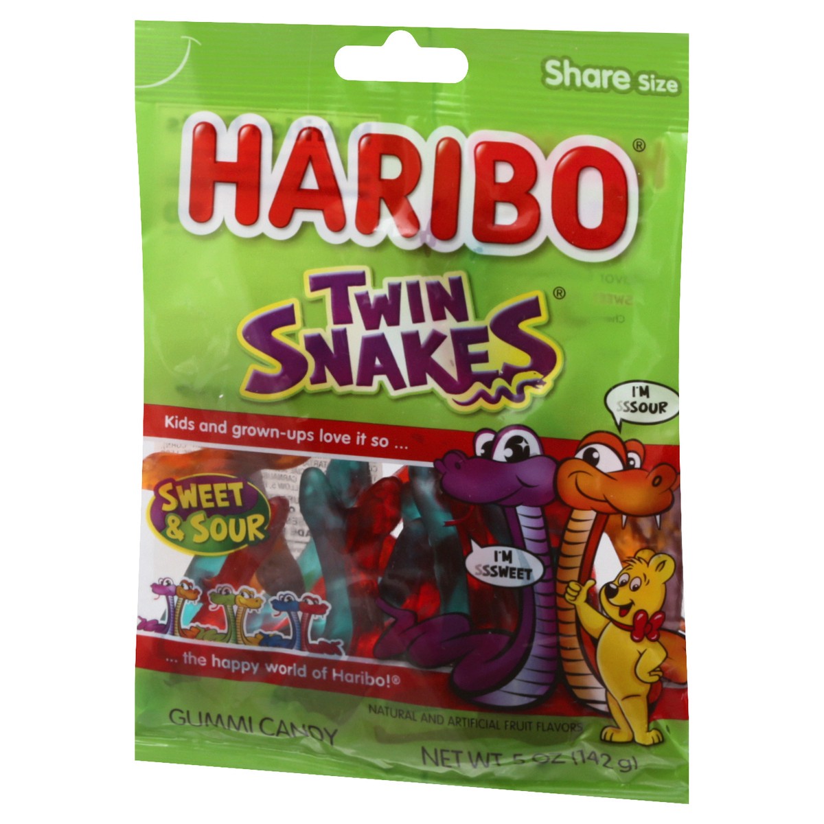 slide 3 of 9, Haribo Twin Snakes Share Size Gummi Candy 5 oz, 5 oz