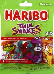 Haribo Twin Snakes Share Size Gummi Candy 5 oz