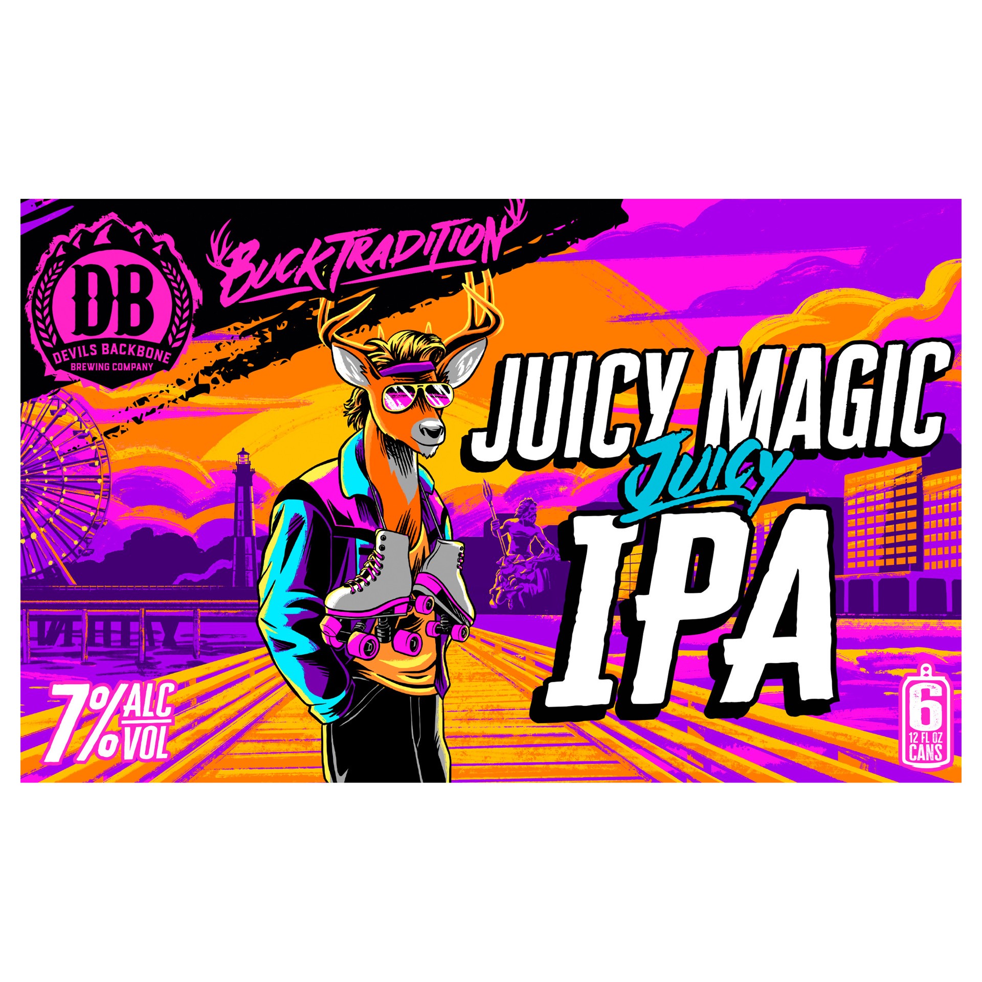 slide 2 of 4, Devils Backbone Brewing Company Juicy Magic, 6 Pack 12 FL OZ Cans, 72 fl oz