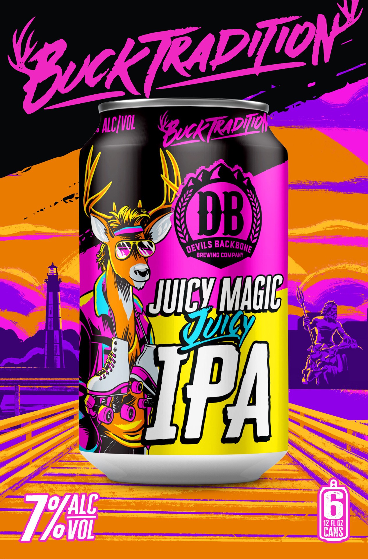 slide 3 of 4, Devils Backbone Brewing Company Juicy Magic, 6 Pack 12 FL OZ Cans, 72 fl oz