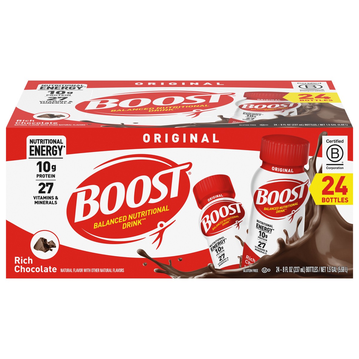 slide 11 of 14, Boost Original Rich Chocolate - 24 ct; 8 fl oz, 24 ct; 8 fl oz