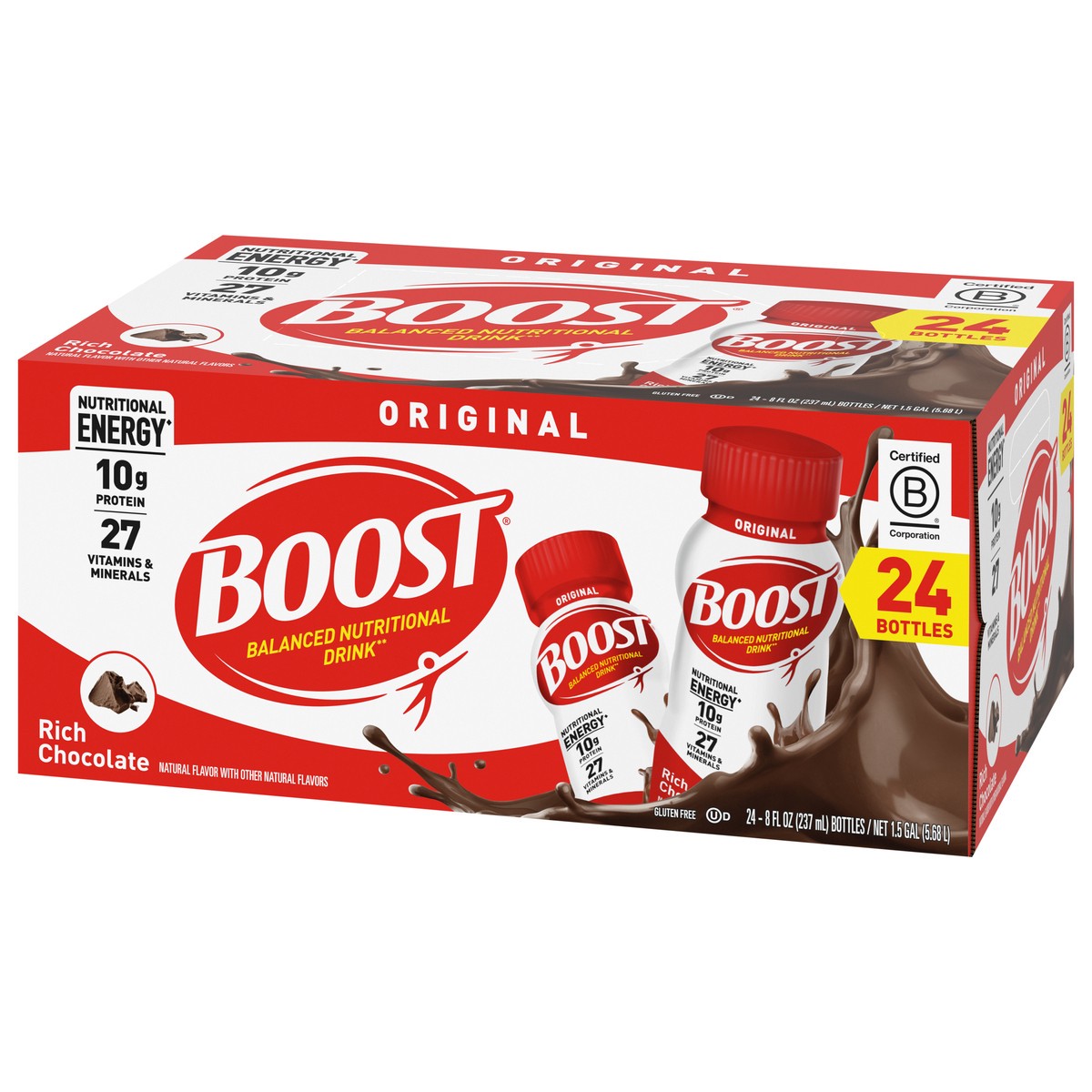 slide 9 of 14, Boost Original Rich Chocolate - 24 ct; 8 fl oz, 24 ct; 8 fl oz