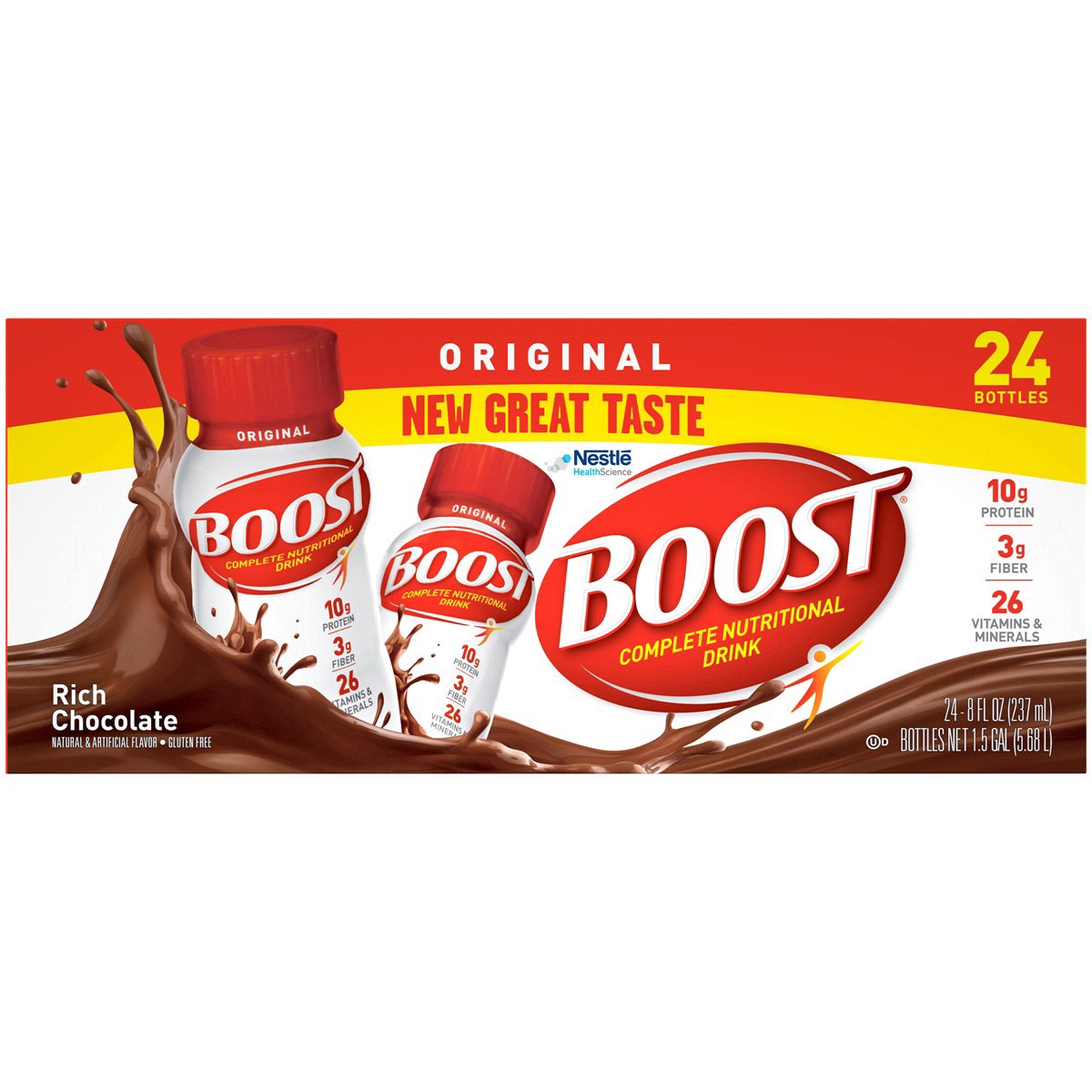 slide 1 of 14, Boost Original Rich Chocolate - 24 ct; 8 fl oz, 24 ct; 8 fl oz