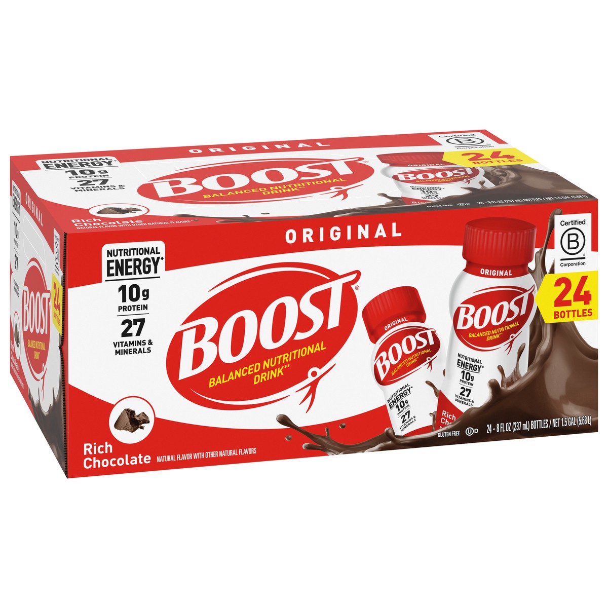 slide 13 of 14, Boost Original Rich Chocolate - 24 ct; 8 fl oz, 24 ct; 8 fl oz