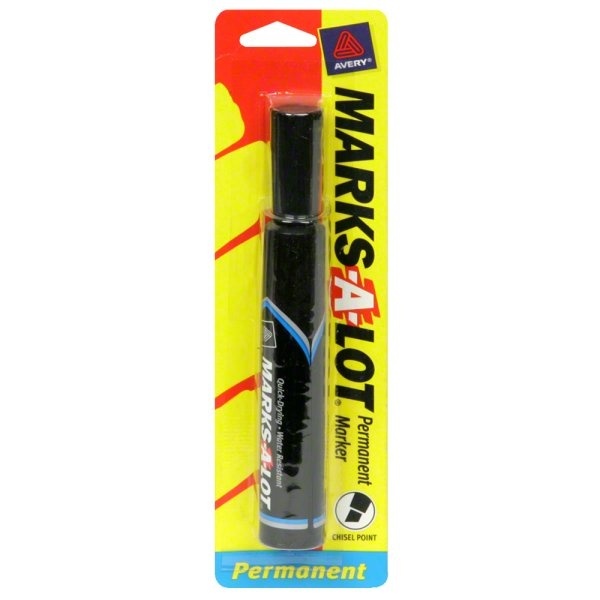 slide 1 of 1, Marks-A-Lot Permanent Marker, Chisel Point, Black, SM