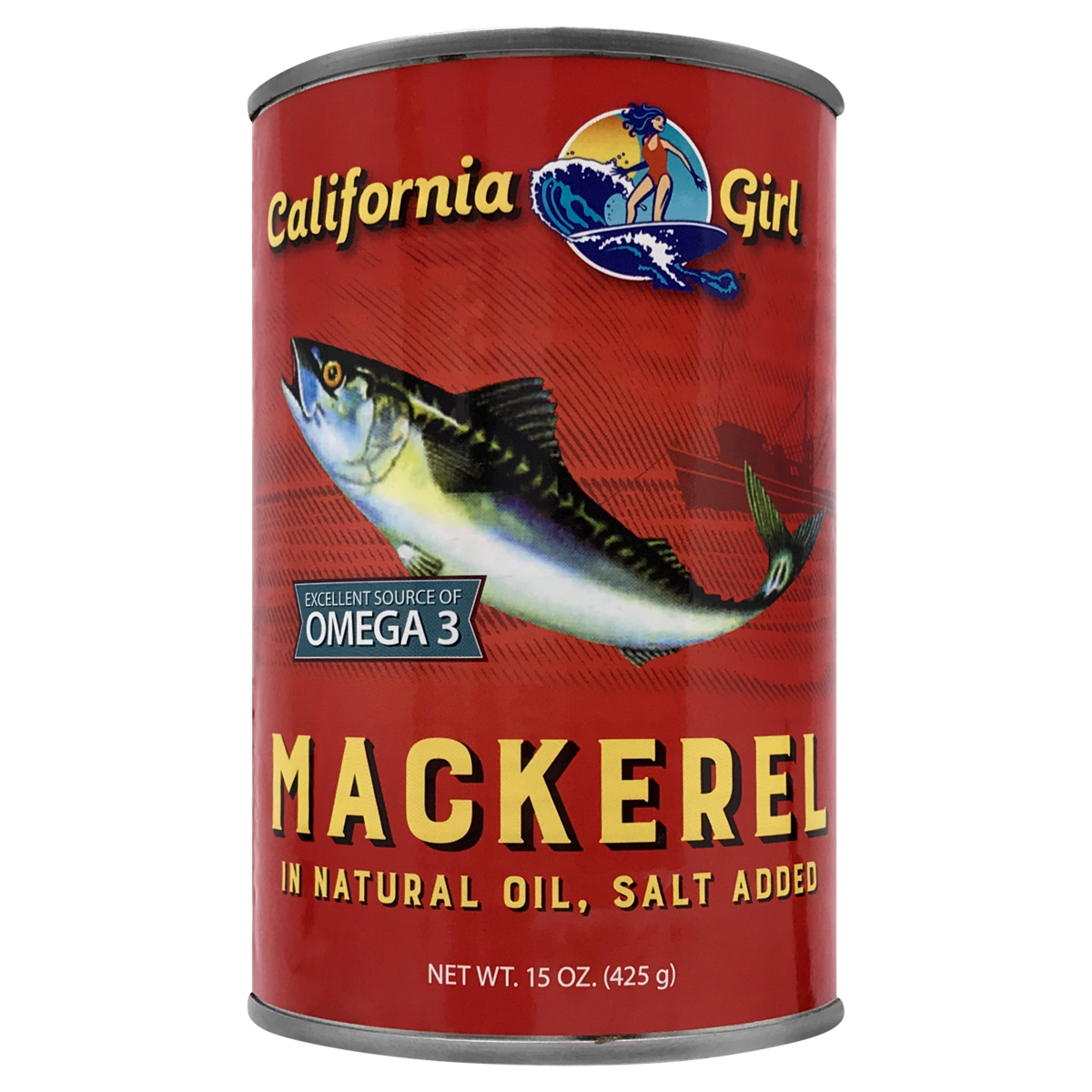 slide 1 of 1, California Girl Mackerel, 15 oz