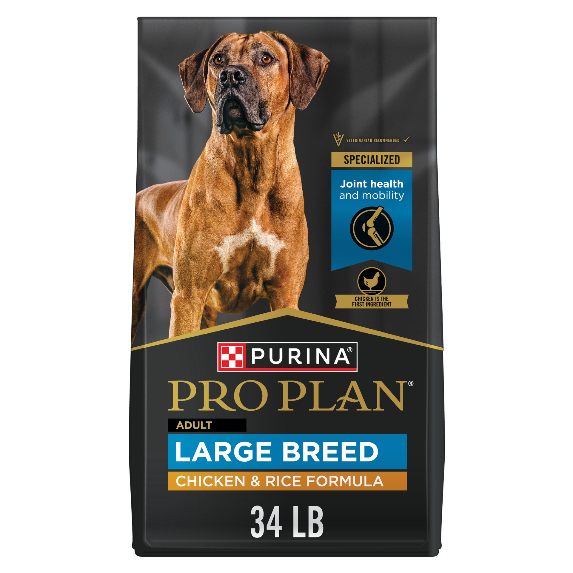slide 1 of 8, Purina Pro Plan High Protein, Digestive Health Large Breed Dog Food Dry, Chicken and Rice Formula, 34 lb