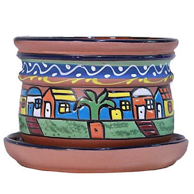 slide 1 of 1, Blue Orange Pottery Llanta Pueblito Planter, 1 ct