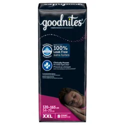 Goodnites Girls' Nighttime Underwear, Size XXL (120-165 lbs), 8 Ct
