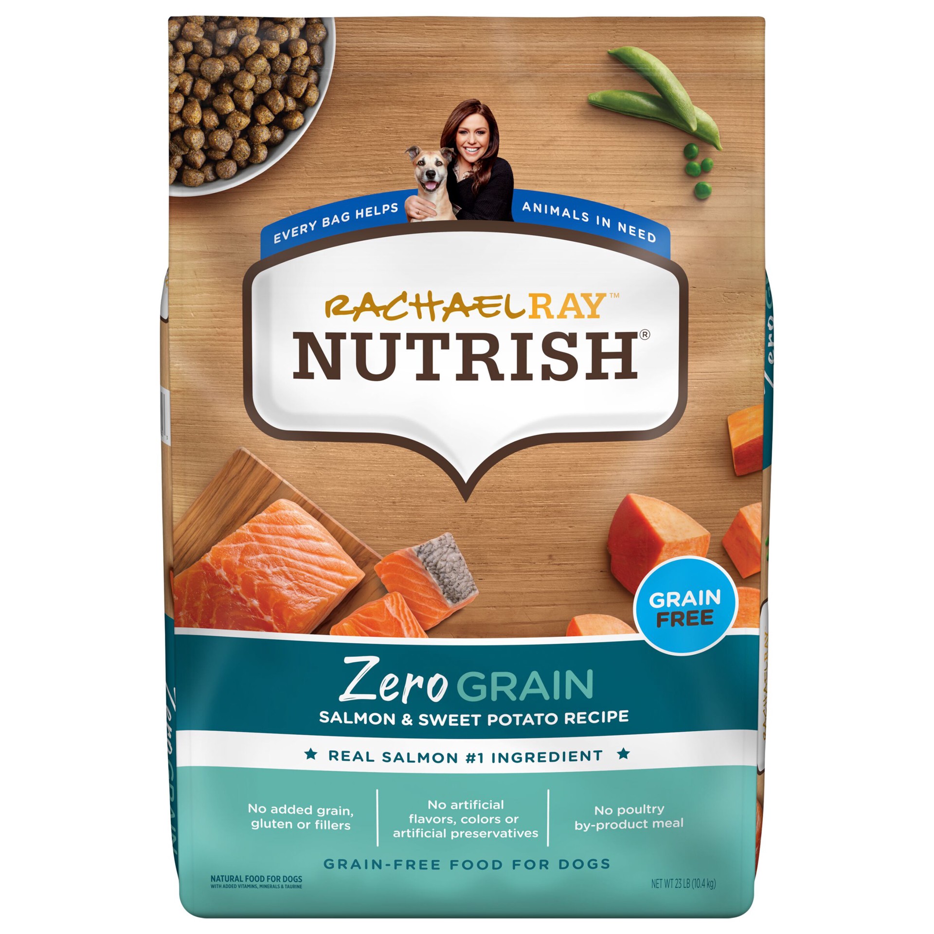 slide 1 of 8, Rachael Ray Nutrish Zero Grain Salmon & Sweet Potato Recipe, Dry Dog Food, 23 lb Bag, 23 lb