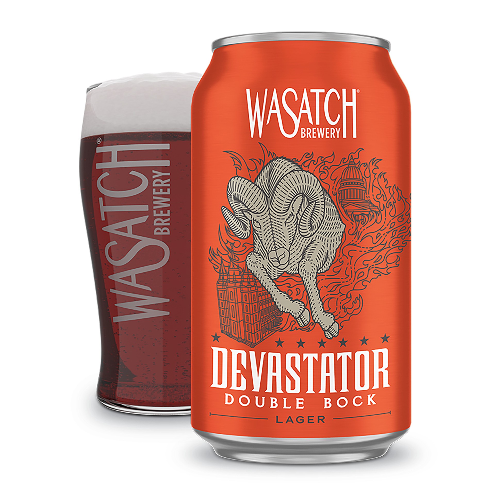 slide 6 of 6, Wasatch Devastator Double Bock Lager 6 Pack 12 oz can, 6 ct