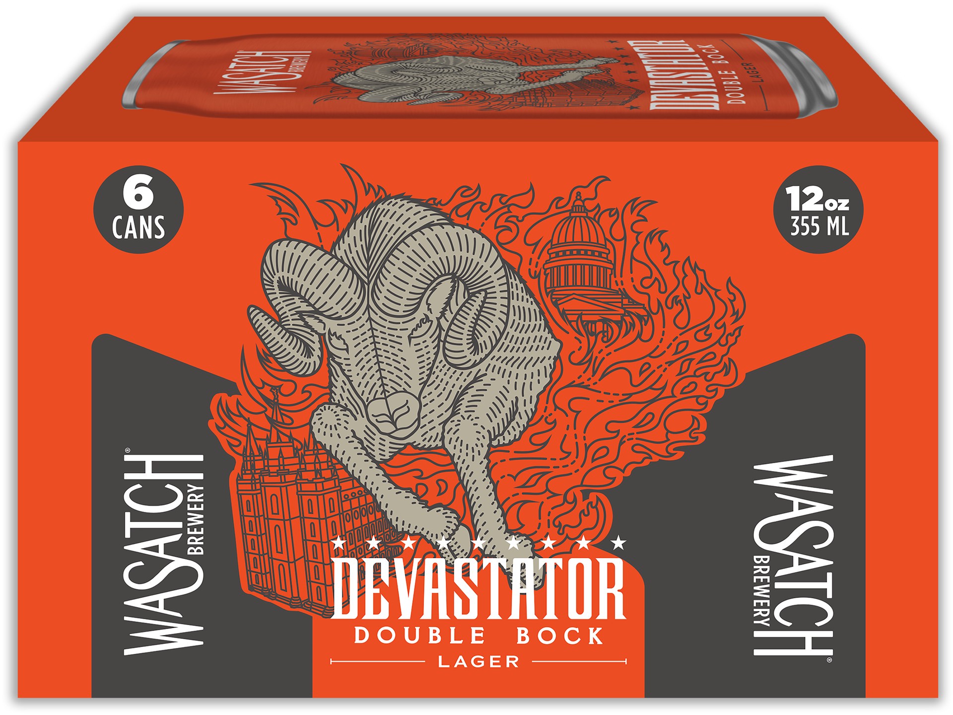 slide 2 of 6, Wasatch Devastator Double Bock Lager 6 Pack 12 oz can, 6 ct