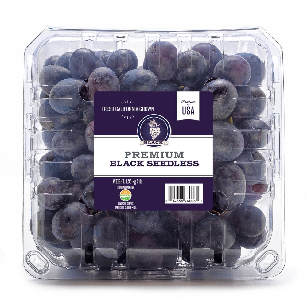 slide 1 of 1, Black Seedless Grapes, per lb