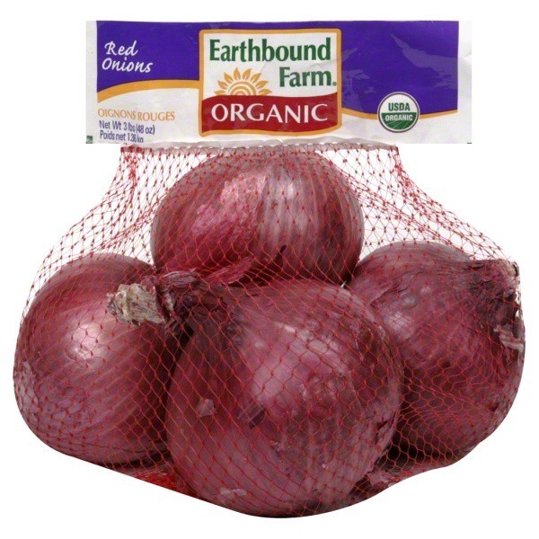 slide 1 of 1, Earthbound Farm Goodness Greeness Onions Organic Red Prepacked - 3 Lb, 3 lb
