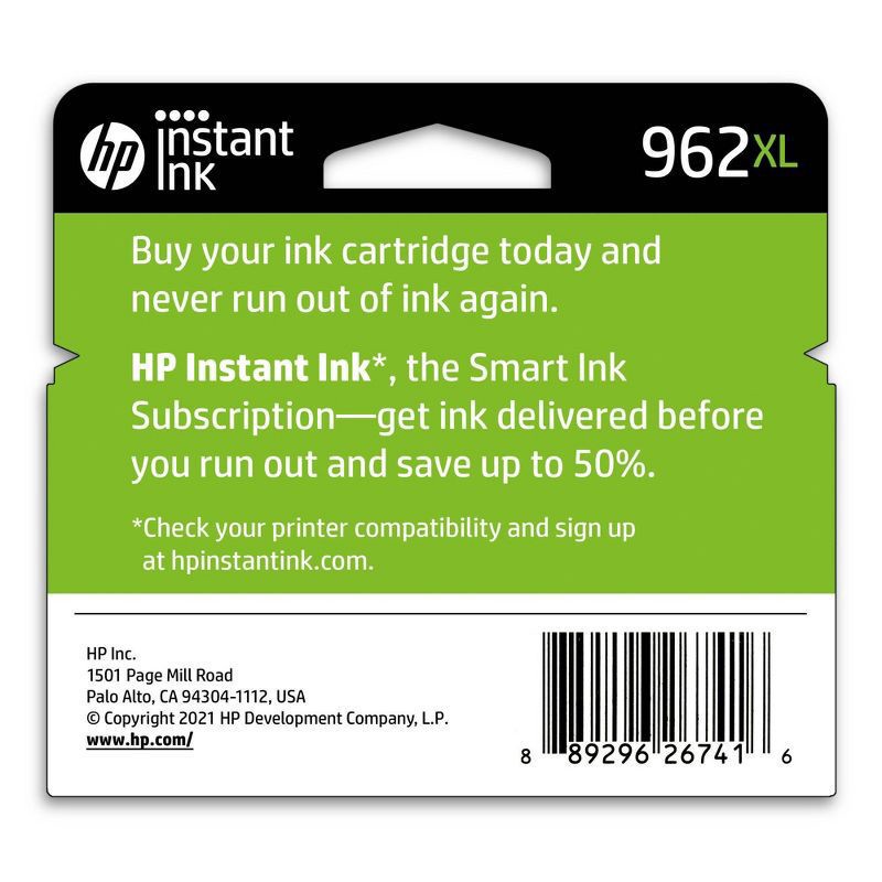 slide 5 of 6, HP 962XL High Yield Original Ink Cartridge - Black (3JA03AN), 1 ct