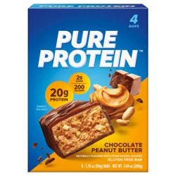 Pure Protein Bars, Chocolate Peanut Butter, 20 g Protein, 1.76 oz, 4 ct