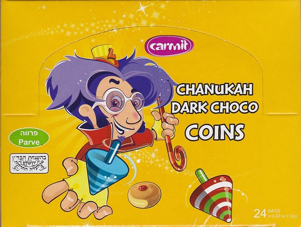 slide 1 of 1, Carmit Dark Chocolate Chanukah Coins, 24 ct; 0.42 oz