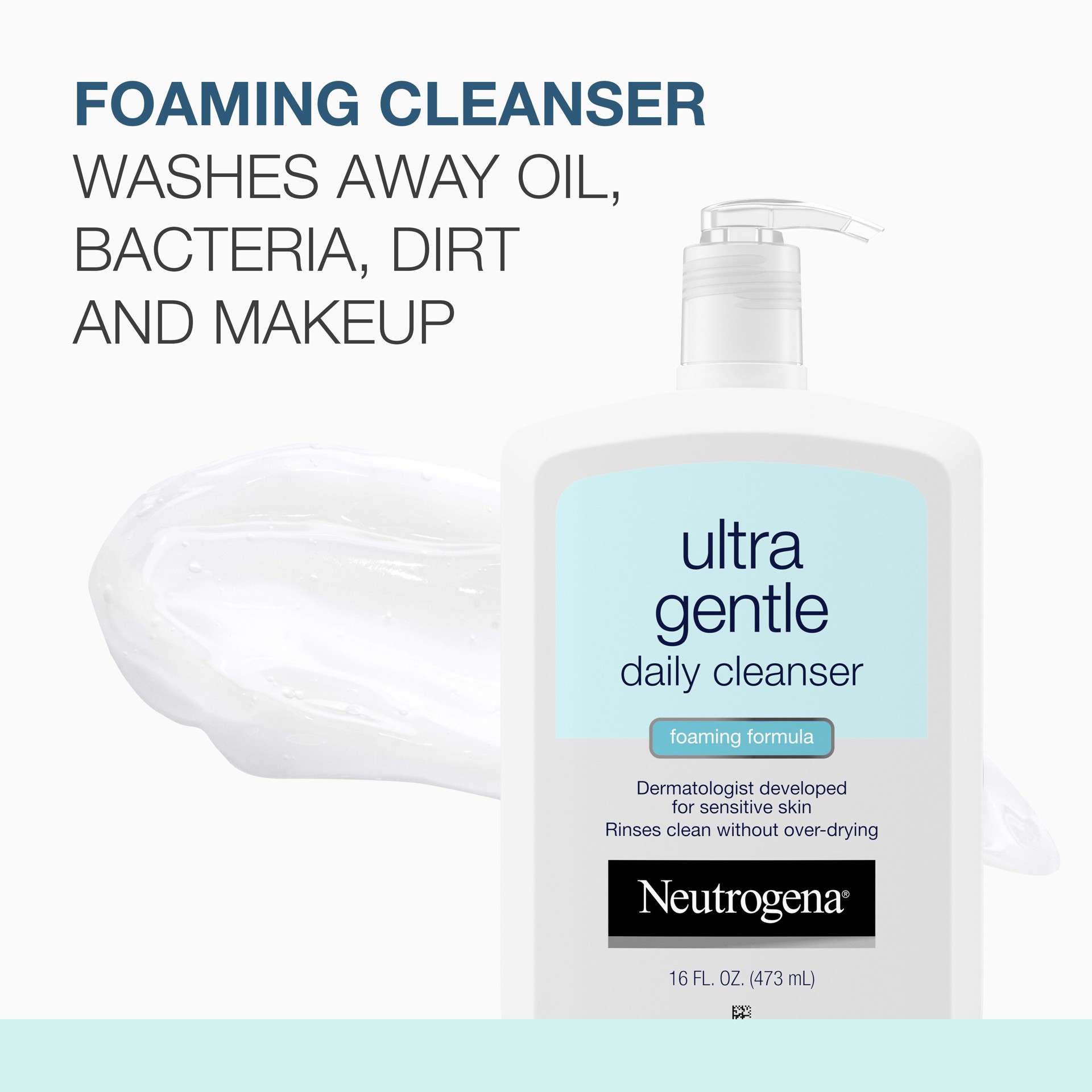 slide 4 of 4, Neutrogena Ultra Gentle Daily Foaming Facial Cleanser, 5.8 fl. oz, 5.8 oz
