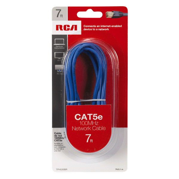 slide 1 of 1, RCA 7 Cat 5E Network Cable, 1 ct