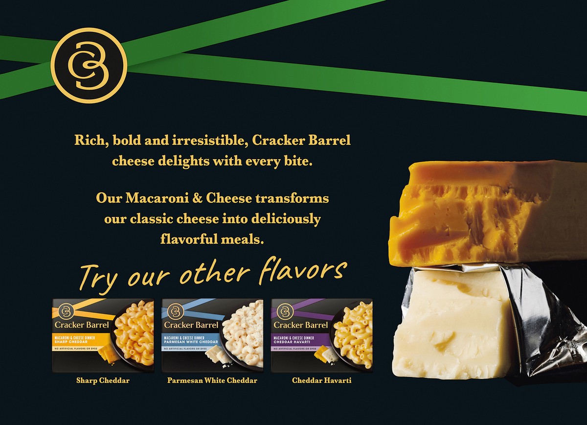 slide 9 of 9, Cracker Barrel Sharp White Cheddar Macaroni & Cheese Dinner, 14 oz Box, 14 oz