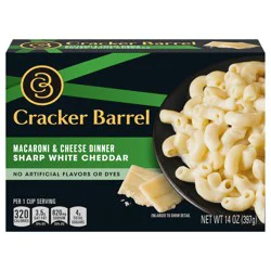 Cracker Barrel Sharp White Cheddar Macaroni & Cheese Dinner, 14 oz Box