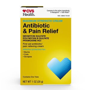 slide 1 of 1, CVS Health Maximum Strength Antibiotic & Pain Relief Cream, 1 Oz, 1 oz