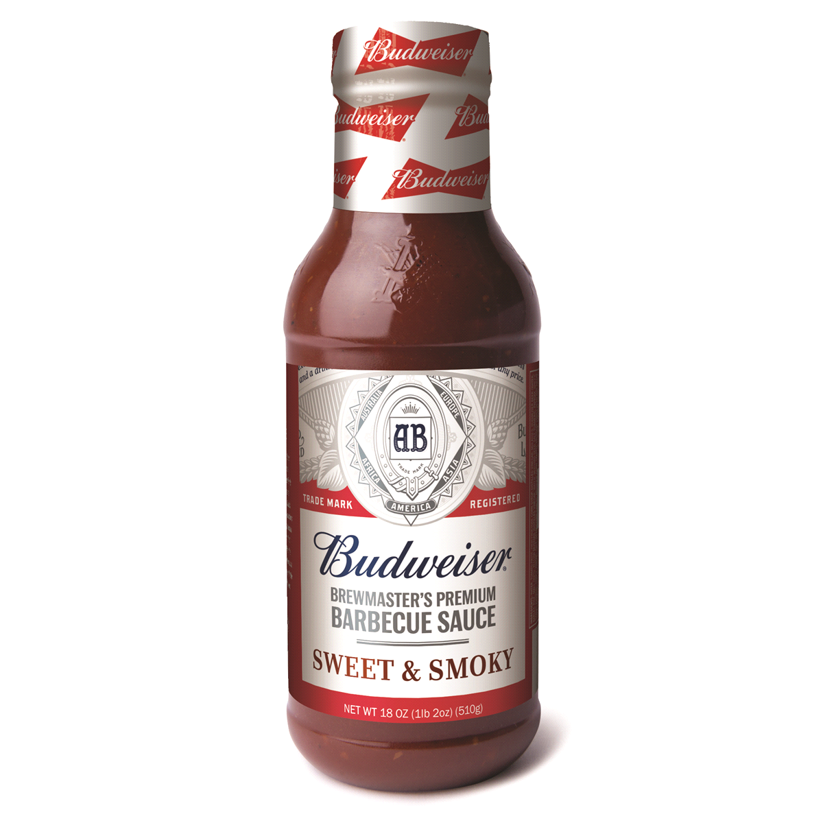 slide 1 of 1, Budweiser Brewmaster's Premium Sweet & Smoky BBQ Sauce, 18 oz