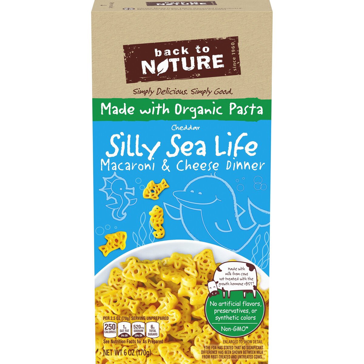 slide 1 of 11, Back to Nature Made With Organic Pasta Silly Sea Life Mac & Cheese, 6 oz