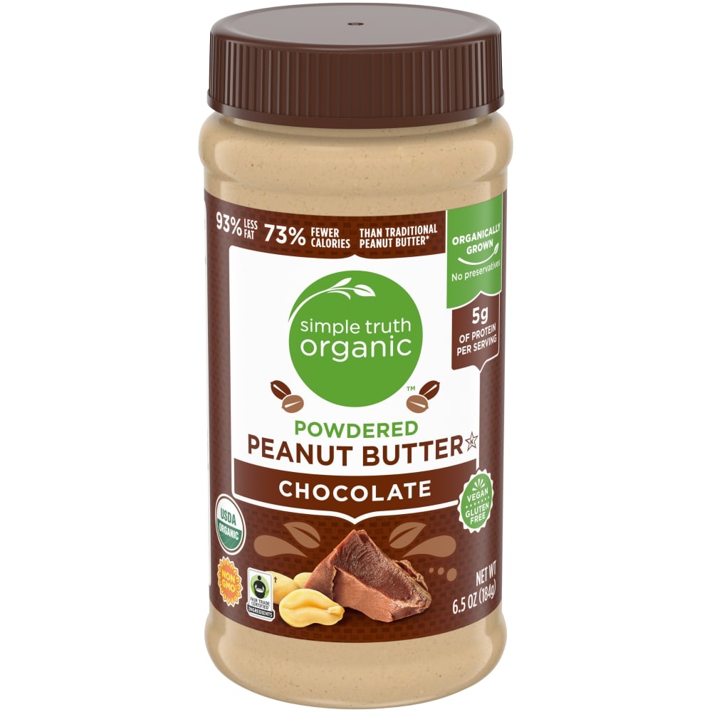 slide 1 of 1, Simple Truth Organic Chocolate Powdered Peanut Butter, 6.5 oz