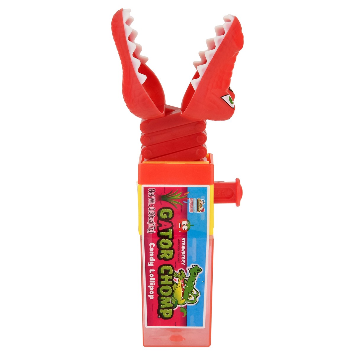 slide 1 of 4, Kidsmania Gator Chomp Strawberry Candy Lollipop 0.60 oz, 0.6 oz