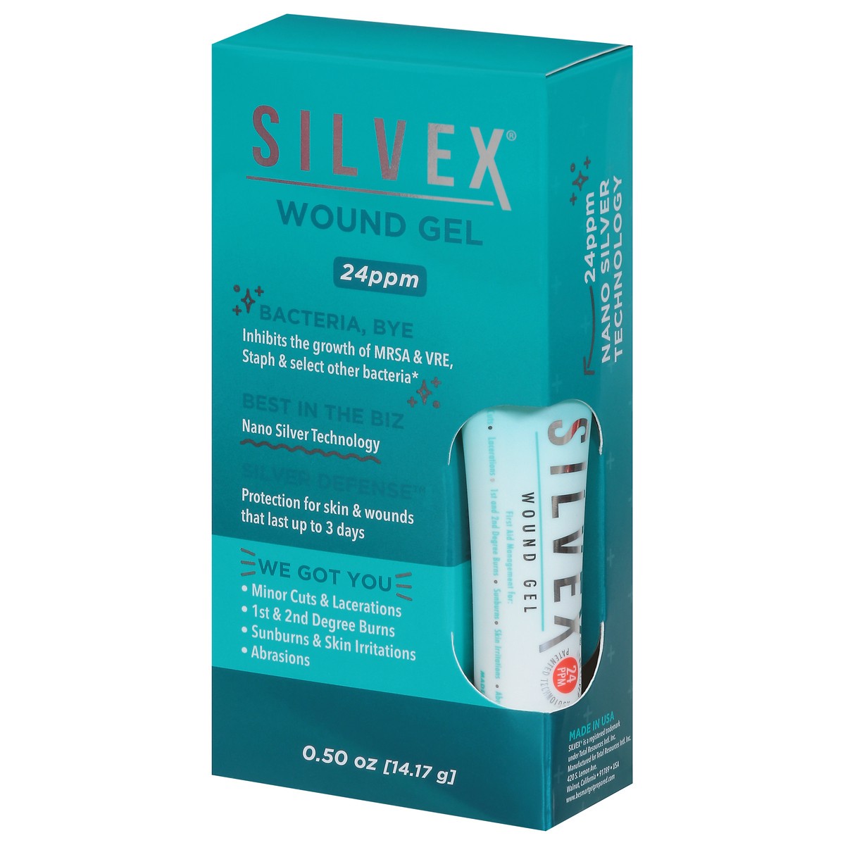 slide 10 of 14, Silvex 24 ppm Wound Gel 0.50 oz, 0.5 oz