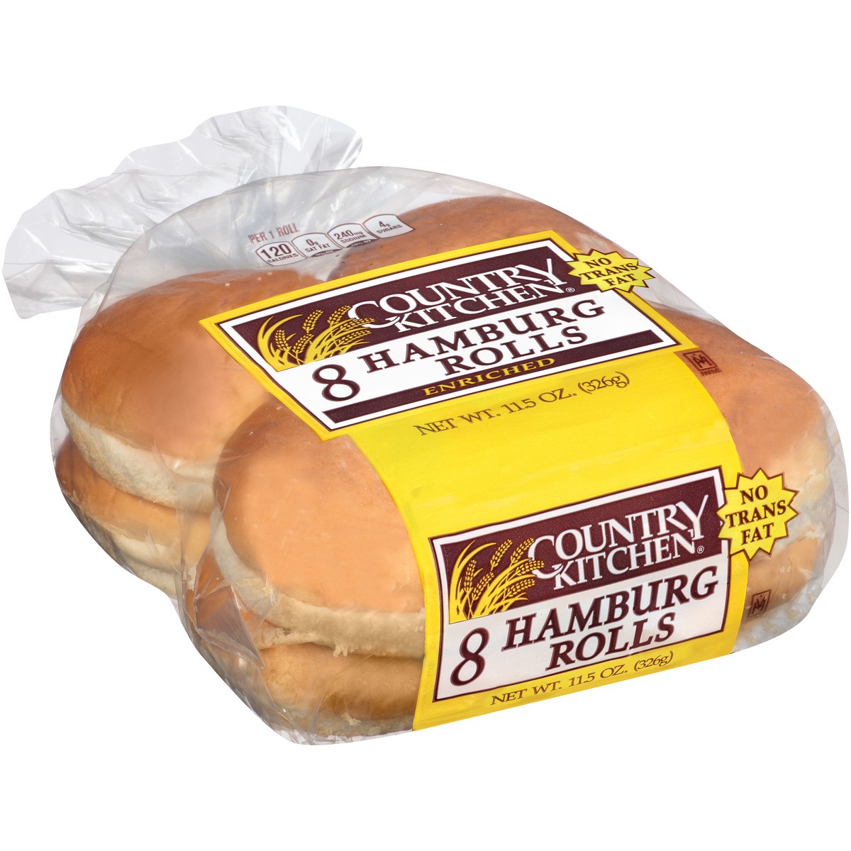slide 4 of 11, Country Kitchen Hamburger Rolls, Enriched Sliced White Bread Hamburger Buns, 8 Count, 8 ct