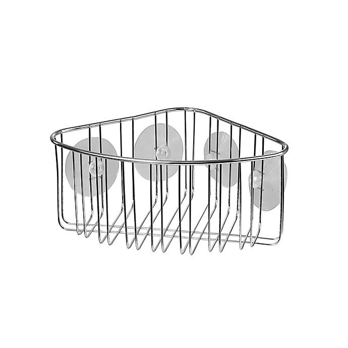 slide 1 of 2, Spectrum Contempo Stainless Steel Suction Corner Basket, 1 ct