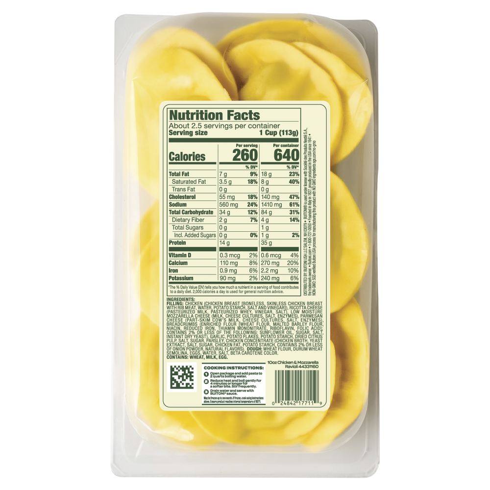 slide 2 of 2, Buitoni® Chicken & Mozzarella Ravioli, 10 oz