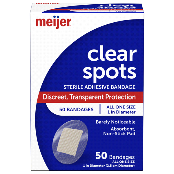 slide 1 of 1, Meijer Sheer Spot Bandages, 50 ct