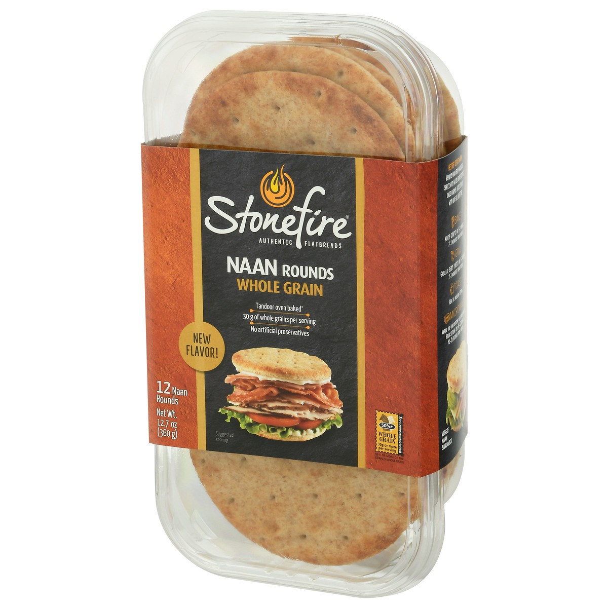 slide 4 of 9, Stonefire Whole Grain Naan Rounds, 12 oz