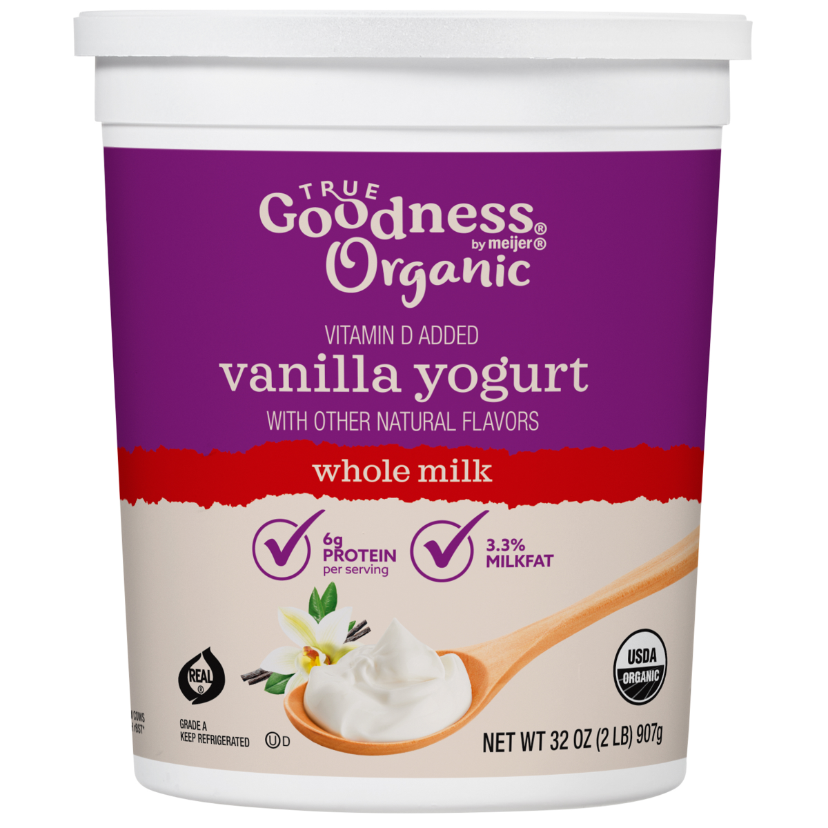 slide 1 of 9, True Goodness Organic Vanilla Whole Milk 32 oz, 32 oz