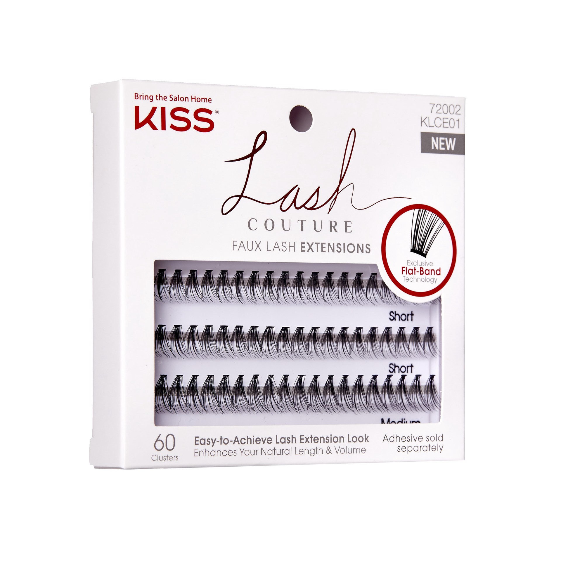 slide 5 of 5, KISS Lash Couture Faux Lash Extensions, Short & Medium Length, 60 Individual Lash Clusters, 60 ct