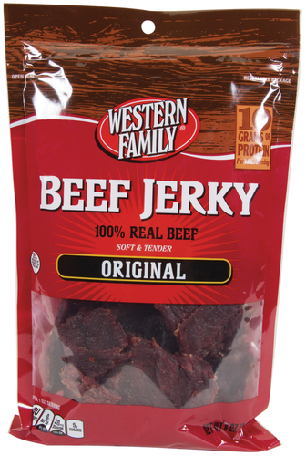 slide 1 of 1, Western Family Original Beef Jerky, 8 oz