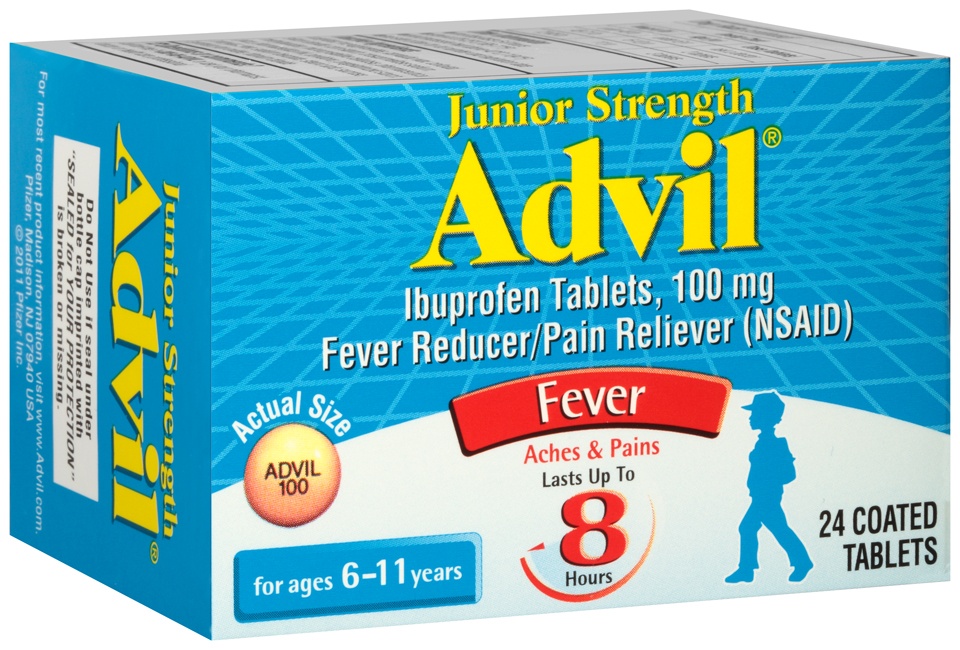 slide 1 of 2, Advil Junior Strength Fever Ibuprofen Tablets, 24 ct