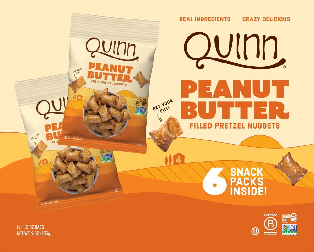 slide 4 of 4, Quinn® Peanut Butter Pretzel Nuggets Snack Packs, 6 ct; 1.5 oz