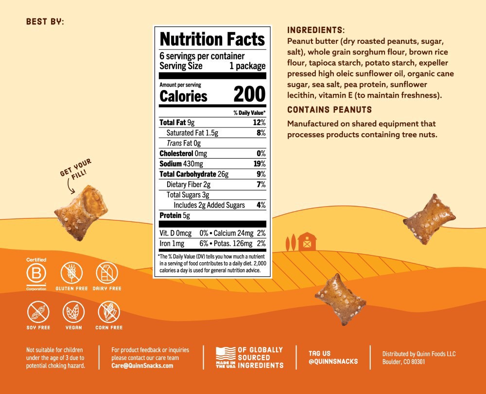 slide 3 of 4, Quinn® Peanut Butter Pretzel Nuggets Snack Packs, 6 ct; 1.5 oz