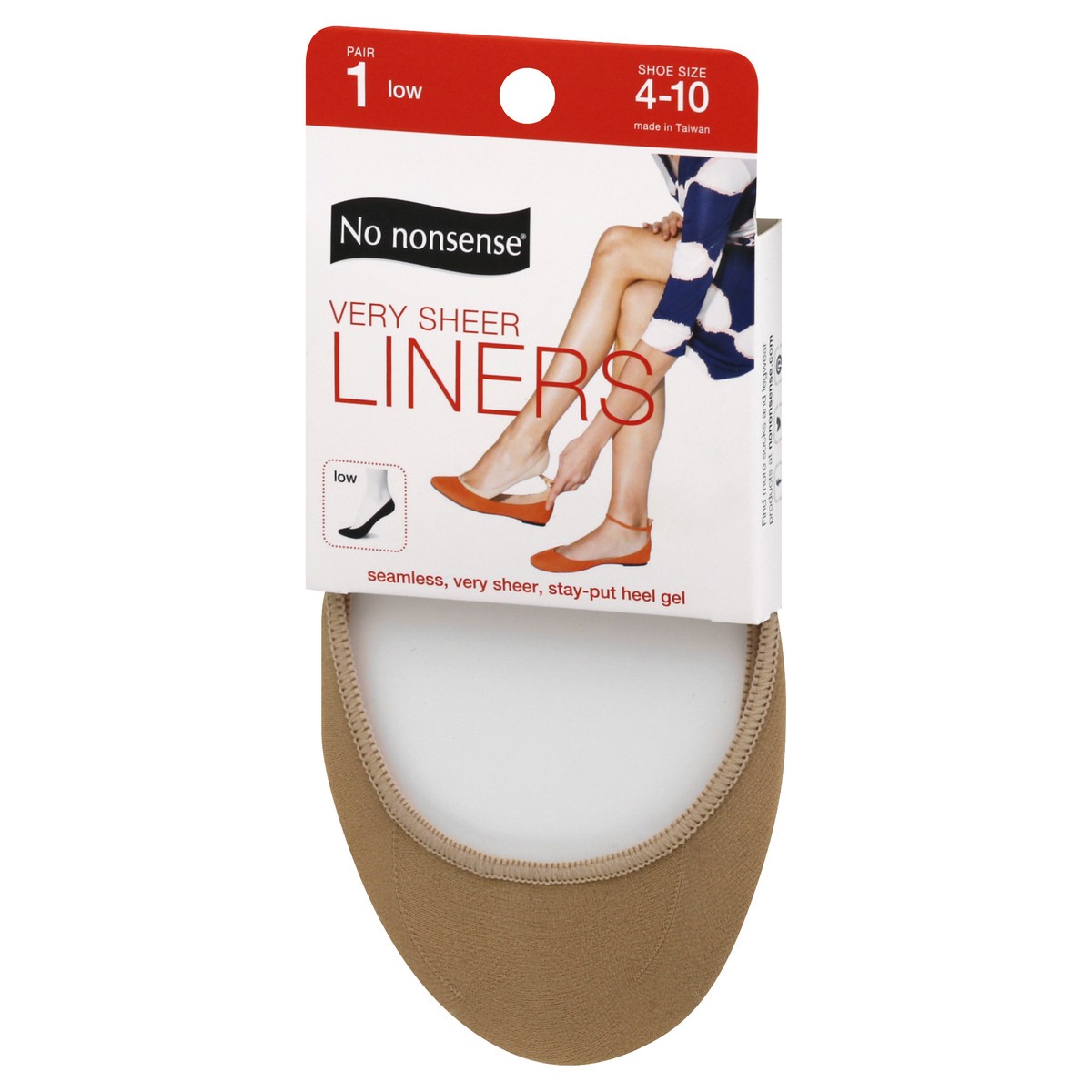 slide 3 of 8, No Nonsense Very Sheer Liners Low Size 4-10, 1 pair