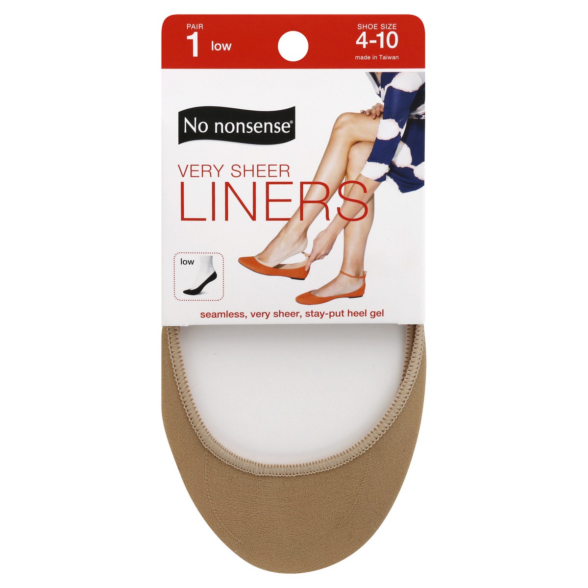 slide 1 of 8, No Nonsense Very Sheer Liners Low Size 4-10, 1 pair