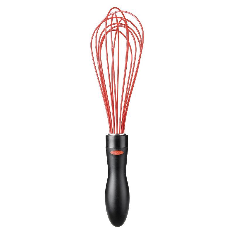 slide 1 of 1, OXO Silicone Whisk - Black/Red, 1 ct